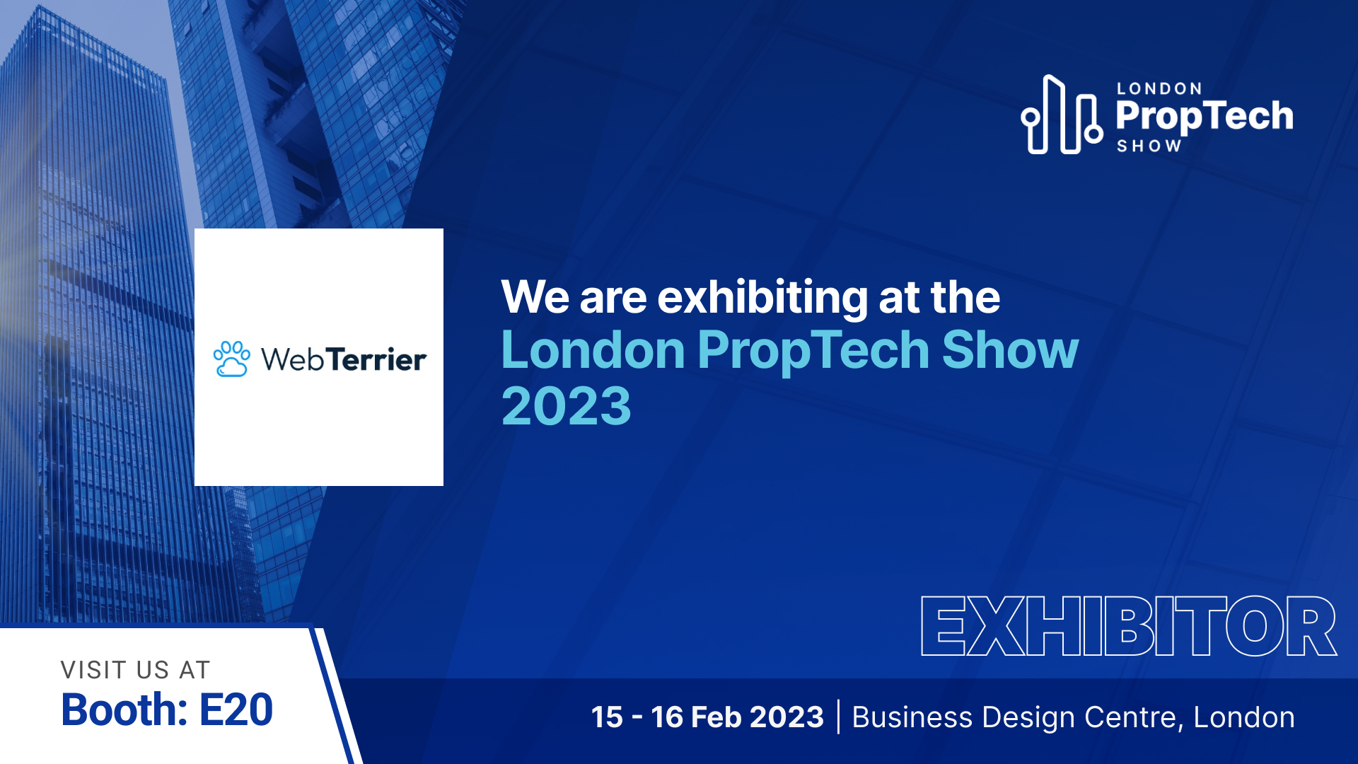 WebTerrier Stand Location London PropTech 2023