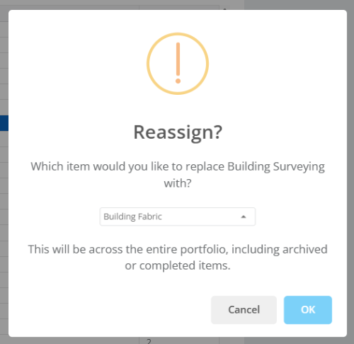 Reassign modal
