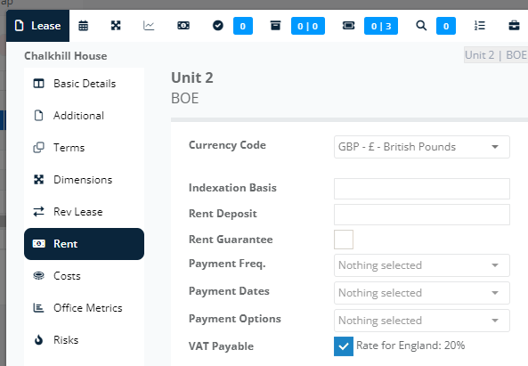 Ticking VAT payable with the VAT rate set